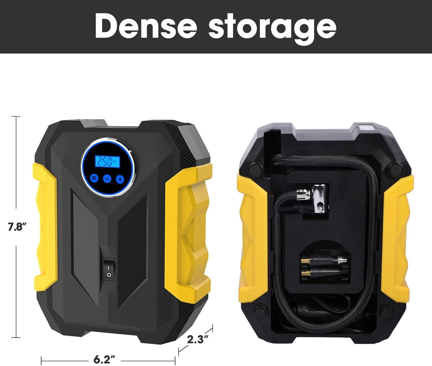 Bomba de Aire Portátil 12v con Linterna Led Digital